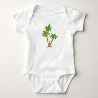 Body Para Bebê Palm Tree Watercolor, praia tropical