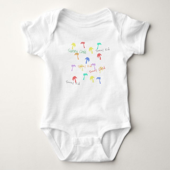Body Para Bebê Palm Trees Sunny Kid Bodycase (Frente)
