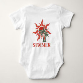 Body Para Bebê Palmeiras de Verão Sol Retro Tropical