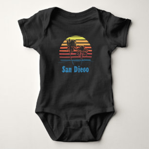 Body Para Bebê Palmeiras do por do sol de San Diego Califórnia