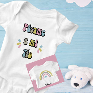 Body Para Bebê Pámesma a mi Tío Cute Pastel