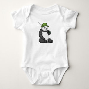 Body Para Bebê Panda a pescar com cana de pesca