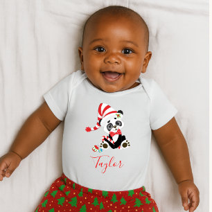 Body Para Bebê Panda adorável do Natal