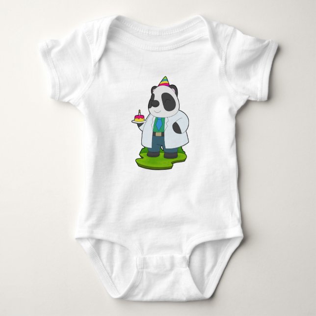 Body Para Bebê Panda Birthday Doctor (Frente)