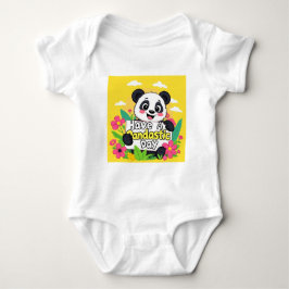 Body Para Bebê Panda Bonita "Tenha Um Dia Pandástico"