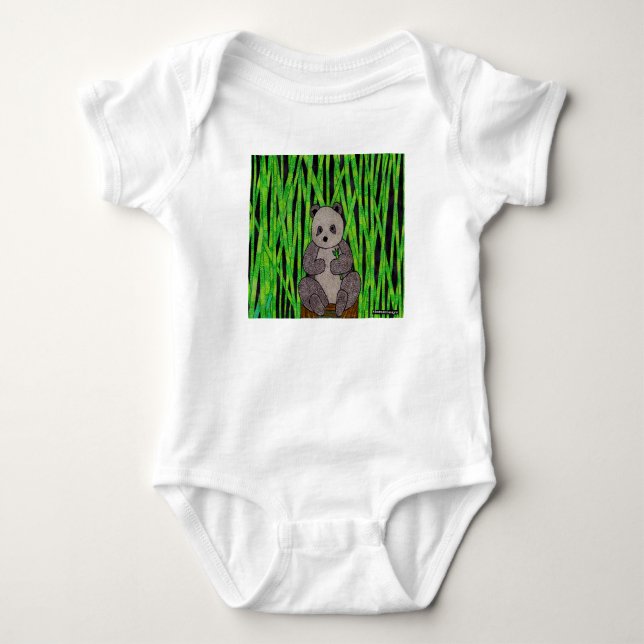 Body Para Bebê Panda (branco) - Bodysuit de Bebê (Frente)