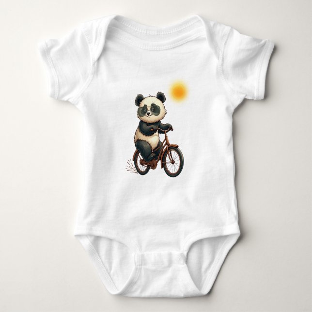 Body Para Bebê Panda ciclismo (Frente)