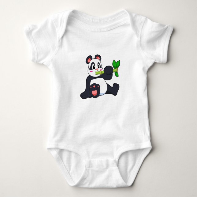 Body Para Bebê Panda com Bamboo (Frente)