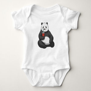Body Para Bebê Panda com Bebida