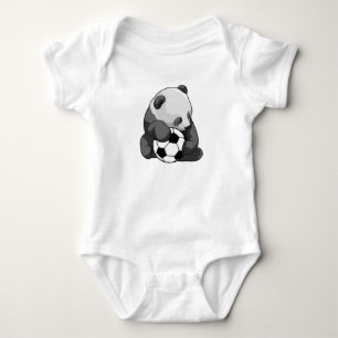 Body Para Bebê Panda com bola de futebol