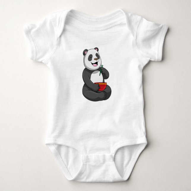 Body Para Bebê Panda com Bowl Ramen (Frente)