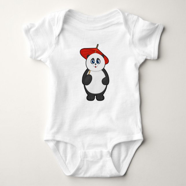 Body Para Bebê Panda com guarda-chuva (Frente)