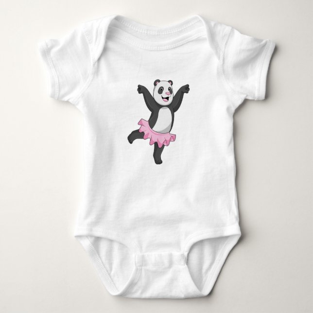 Body Para Bebê Panda como Ballerina no Balé (Frente)