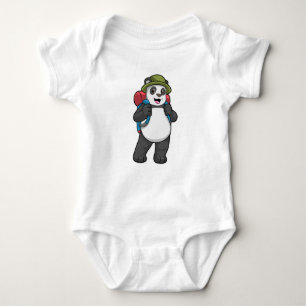 Body Para Bebê Panda como Hiker com mochila