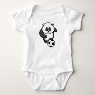 Body Para Bebê Panda como jogador de futebol no Futebol