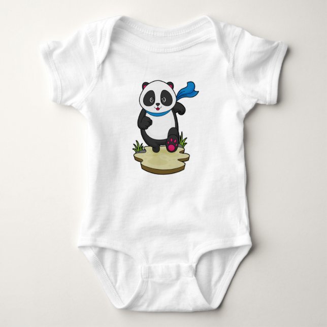 Body Para Bebê Panda como Runner com Scarf (Frente)