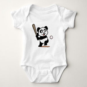 Body Para Bebê Panda de Basebol Bonito