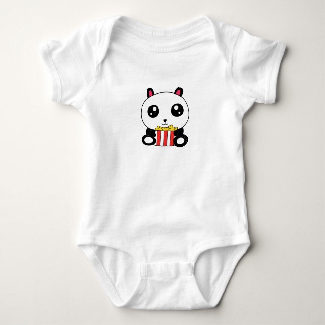 Body Para Bebê Panda de Pipoca (Frente)