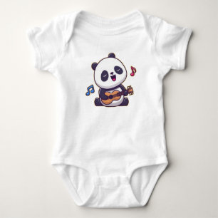 Body Para Bebê Panda Divertido Tocando Música, Panda Fofo, Urso P