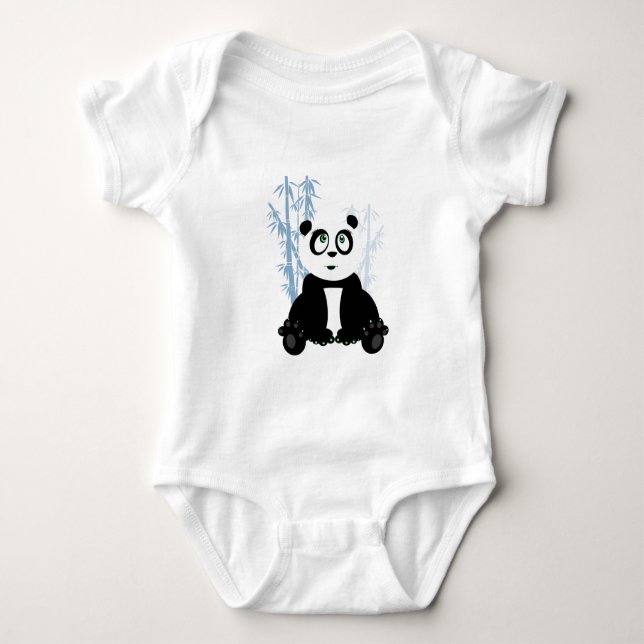 Body Para Bebê Panda Girl - Blue  (Frente)