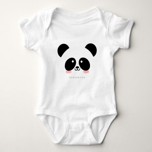 Body Para Bebê Panda Kawaii| Adicione Seu Nome (Frente)