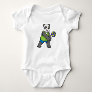 Body Para Bebê Panda no Esporte com Voleibol