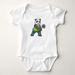 Body Para Bebê Panda no Esporte com Voleibol