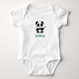 Body Para Bebê Panda pequena bonito com uma vara de bambu