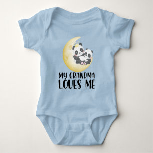 Body Para Bebê Panda - Presente para Neto - Minha Avó Me Ama
