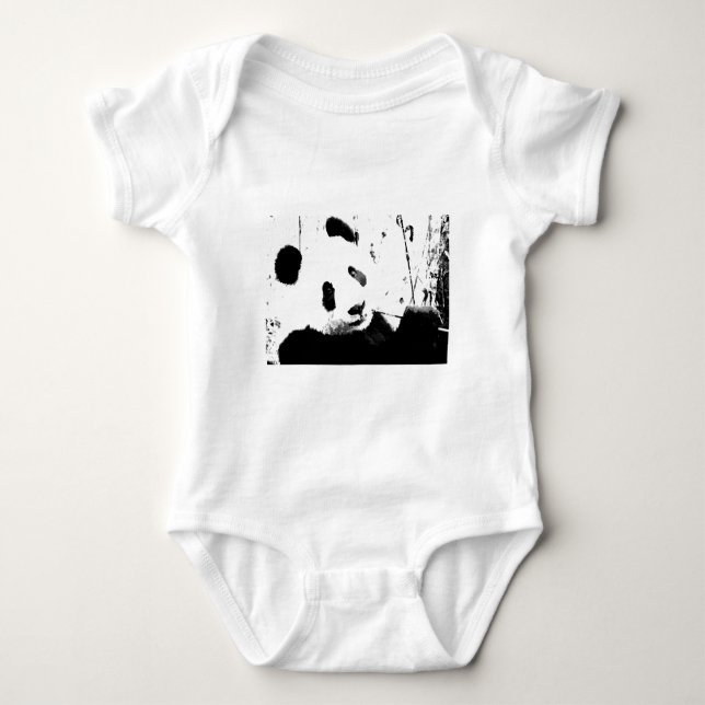 Body Para Bebê Panda Preto e Branco (Frente)