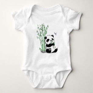 Body Para Bebê Panda que come o bambu