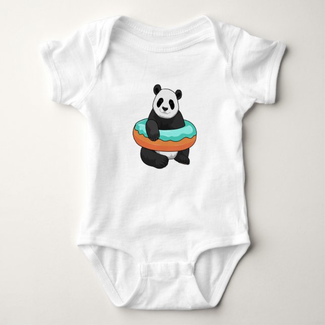 Body Para Bebê Panda with Donut (Frente)