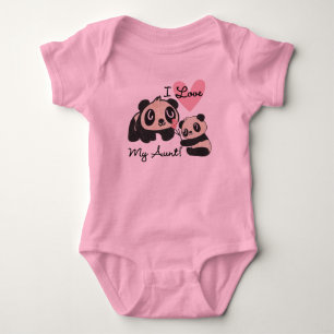 Body Para Bebê Pandas I Love My tia
