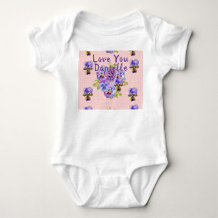 Body Para Bebê Pansy Rosa Te Ama Bebês De Um Pedaço De Fita