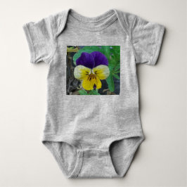 Body Para Bebê Pansy Roxo e Amarelo