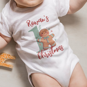 Body Para Bebê Pão-Genga Primeiro Natal do Bebê