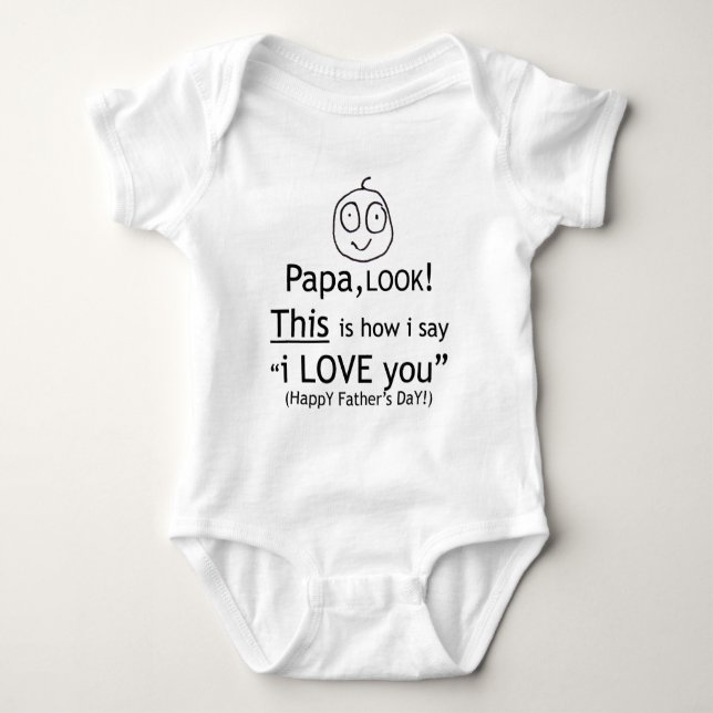 Body Para Bebê Papá eu te amo! (Frente)