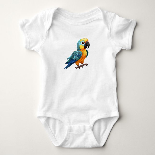 Body Para Bebê Papagaio Animado (Frente)