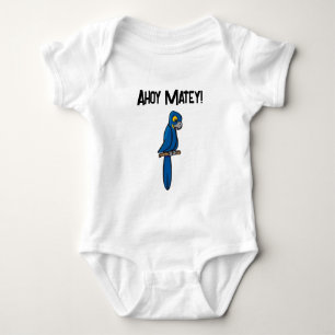 Body Para Bebê Papagaio Pirata Desenho Animado Ahoy Matey, Ave Ma