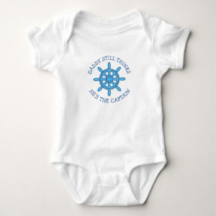 Body Para Bebê Papai acha que ele é o Capitão Bebê Divertido