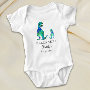 Body Para Bebê Papai do Bebêsaurus Dinossauro Nome Personalizado