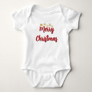 Body Para Bebê Papai Noel Bonito e Divertido & Tipografia