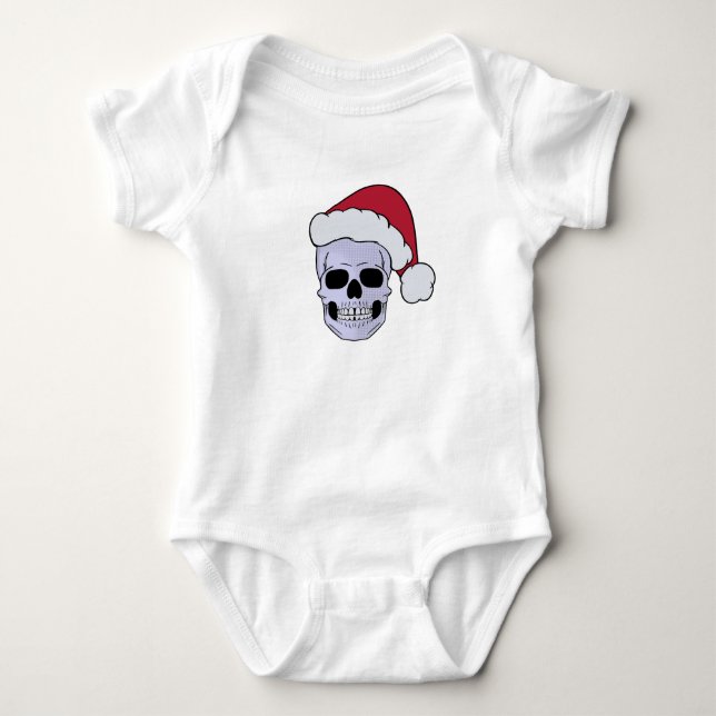 Body Para Bebê Papai Noel Caveira Feliz Natal (Frente)