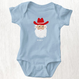 Body Para Bebê Papai Noel Cowboy Texto Personalizado Natal