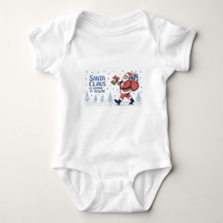 Body Para Bebê Papai Noel está chegando à cidade
