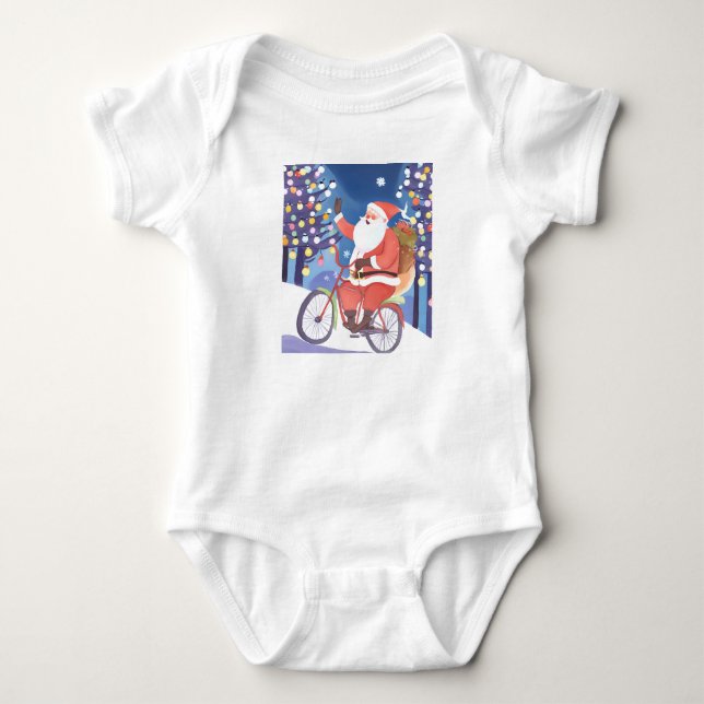Body Para Bebê Papai Noel motociclista (Frente)