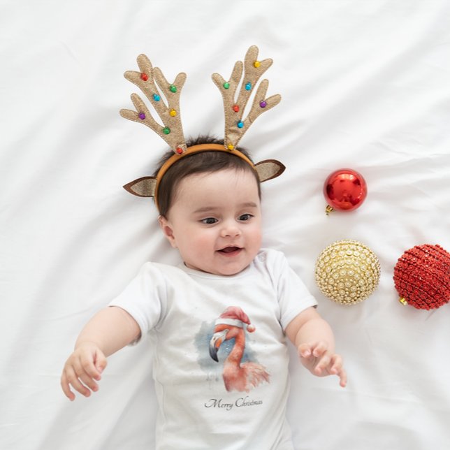 Body Para Bebê Papai noel Snowbird Flamingo, personalizado (Criador carregado)