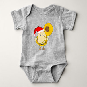 Body Para Bebê Papai noel Tuba Player Egghead