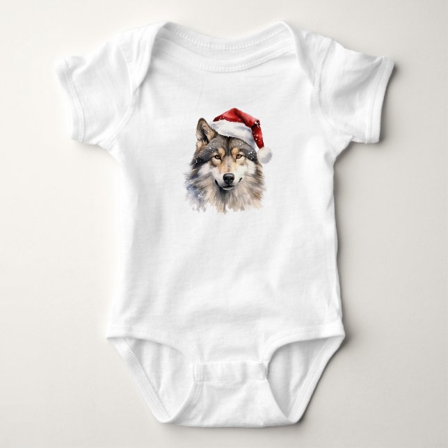 Body Para Bebê Papais noeis Adoráveis Wolf (Frente)