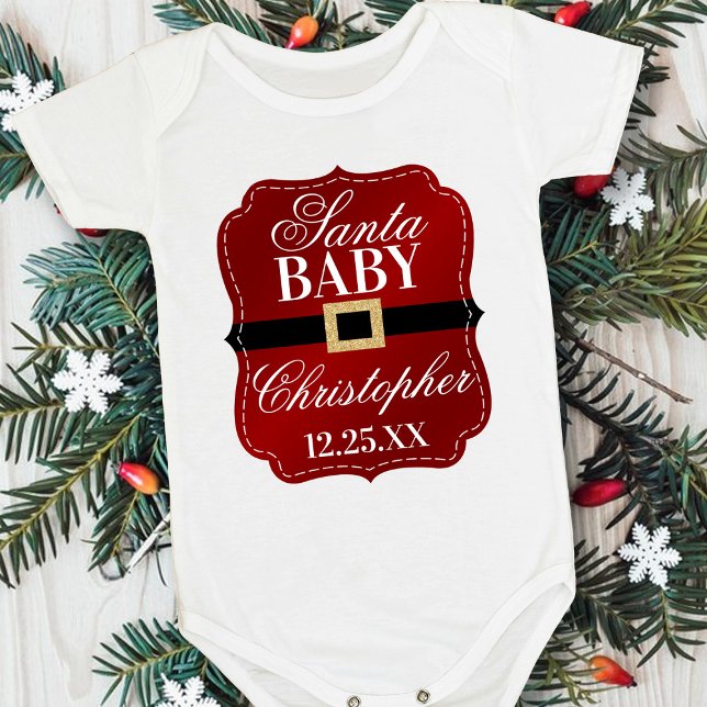 Body Para Bebê Papais noeis Baby | Bebê de Natal (Criador carregado)